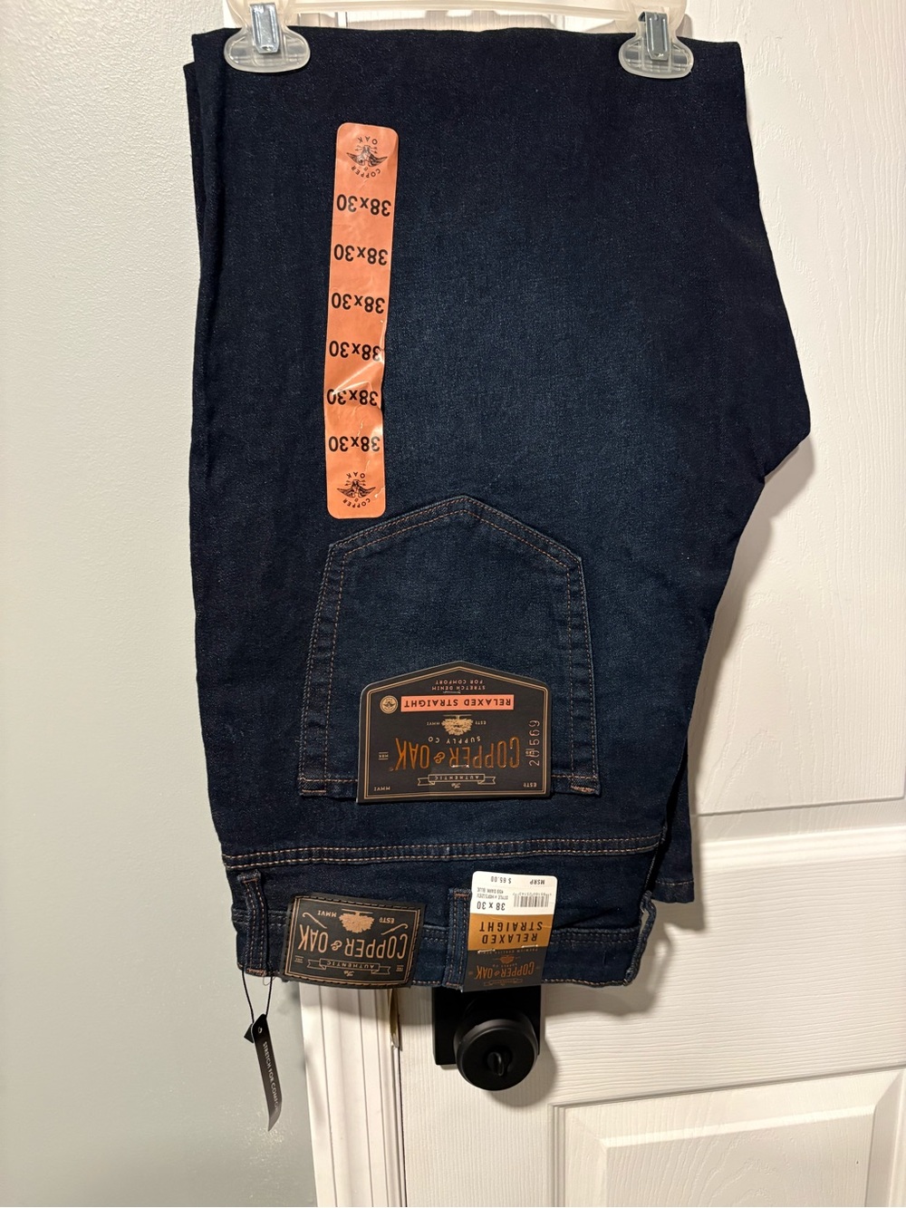Copper Oak Men’s Relaxed Jeans in Dark Indigo 38x30